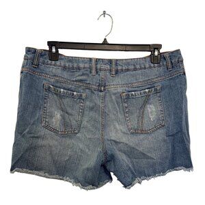 Mossimo Womens Distressed Denim Shorts Size 18W Frayed Hem Casual Summer Style